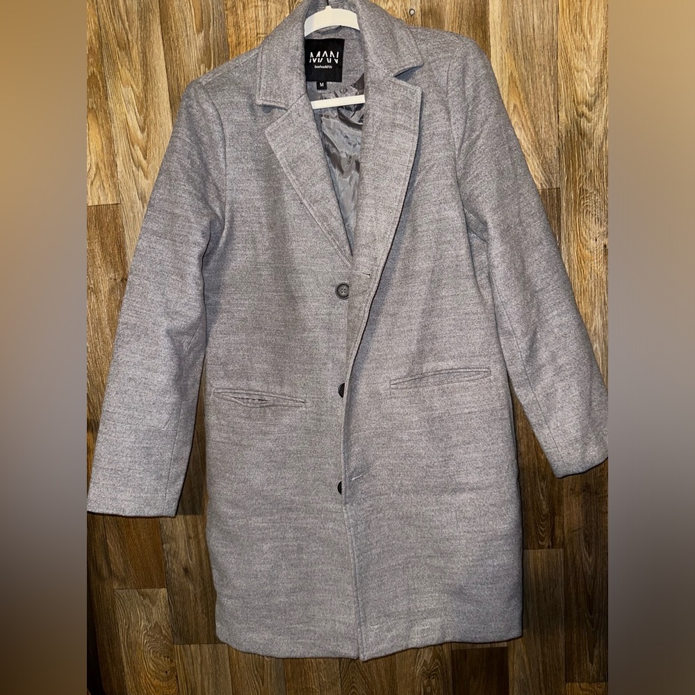 Boohoo man Overcoat Gray Men’s Size m